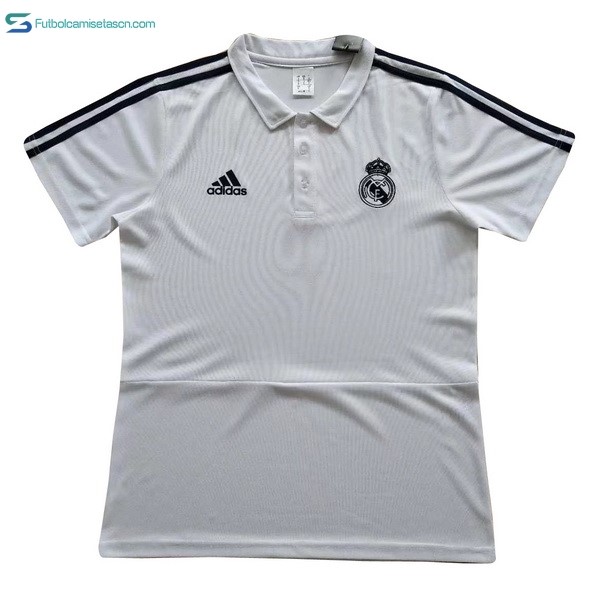 Polo Real Madrid 2017/18 Blanco Negro Blanco